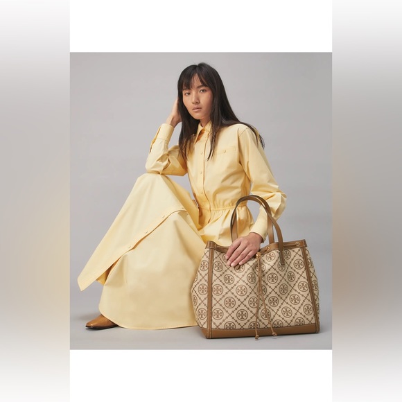 Tory Burch Large Logo T Monogram Tote Bag - Picture 8 of 9